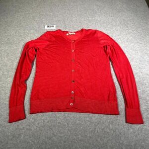 Jade & Ivory‎ Cardigan Sweater Womens XL Red Knit Button Front Winter Outdoor